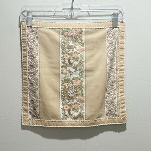 Vintage CARLIN Beige Set Of 2 Accent Pillow Covers Asian Scene Butterflies 14X14